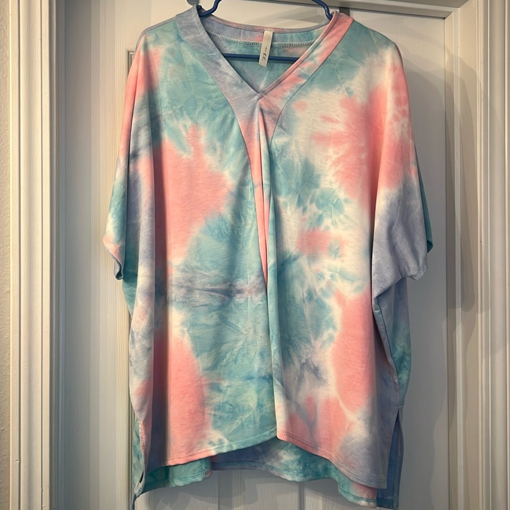 Tie dye oversized poncho.